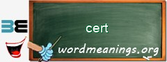 WordMeaning blackboard for cert